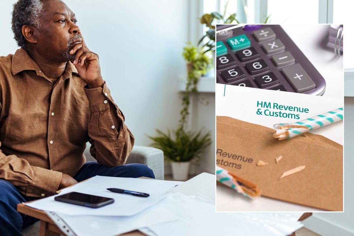 Man doing taxes and HMRC letter