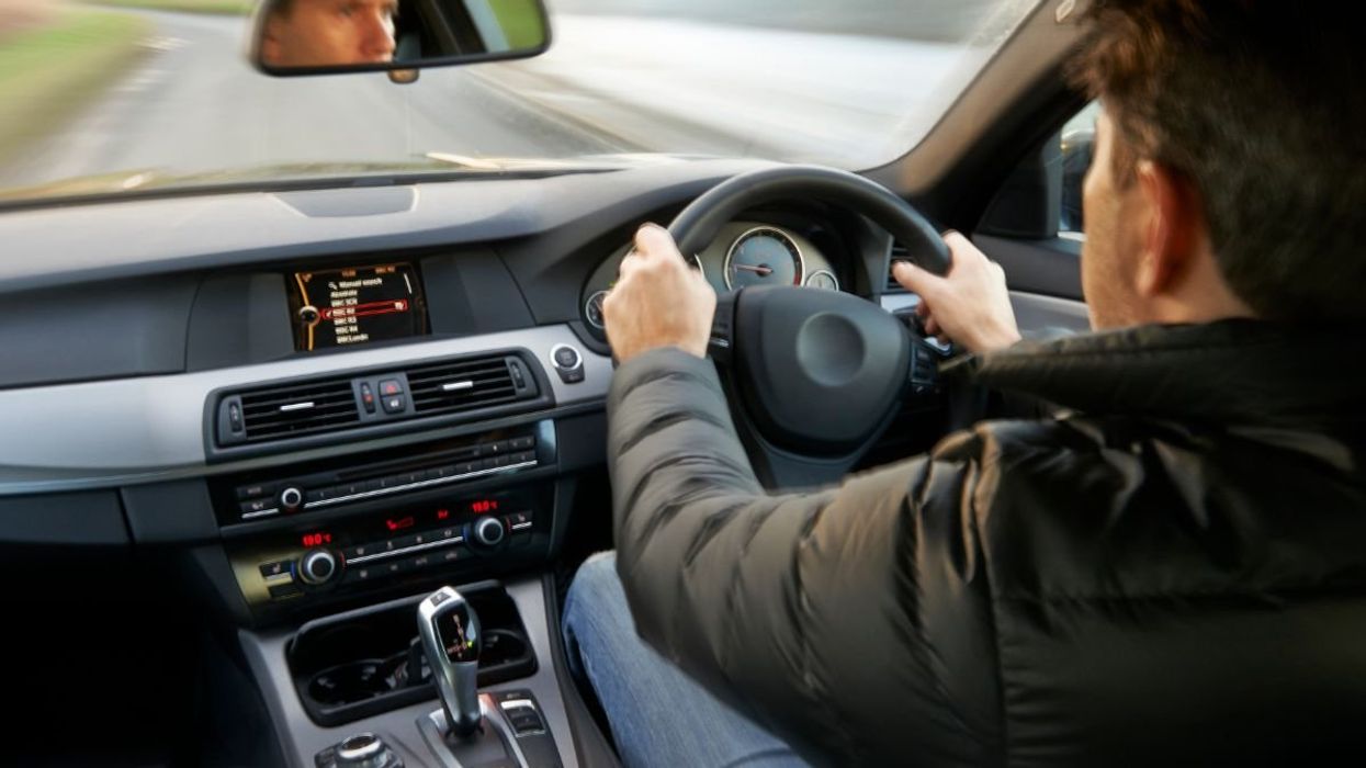 Man driving a car