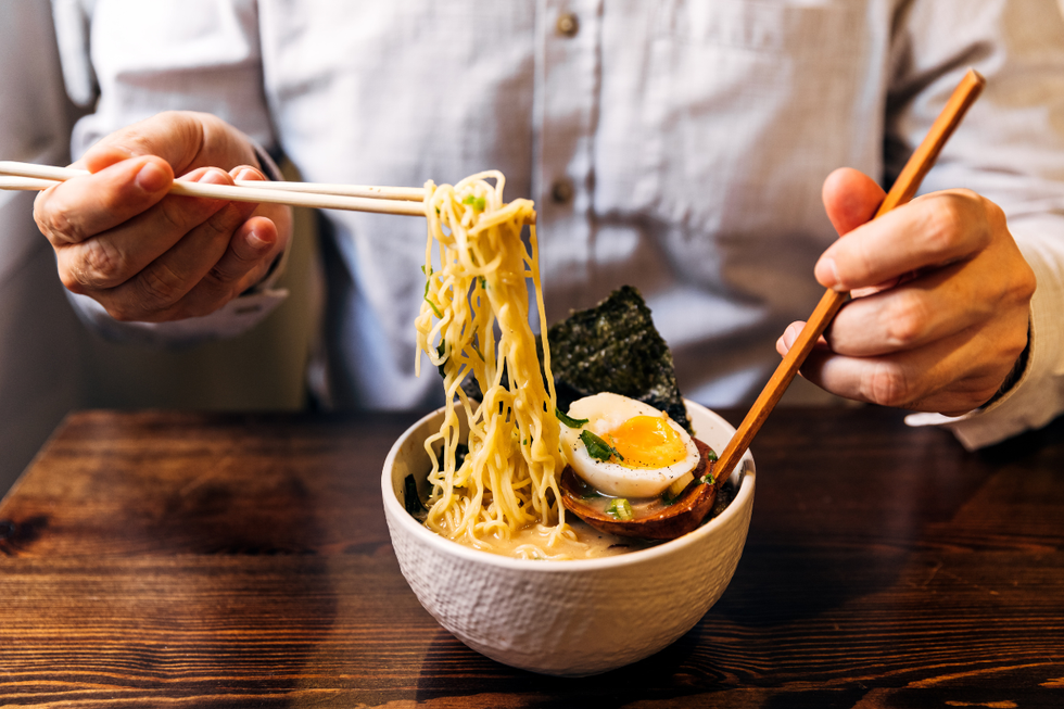 Man eating ramen