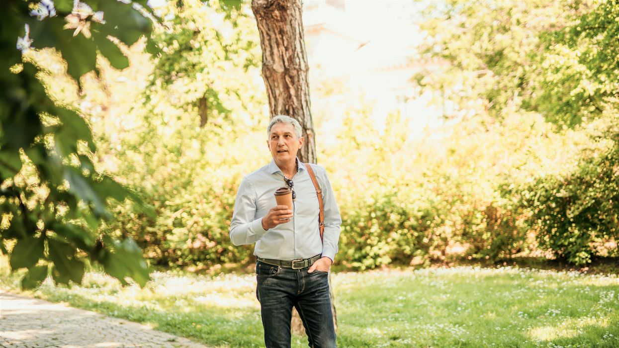 Man exercising outside