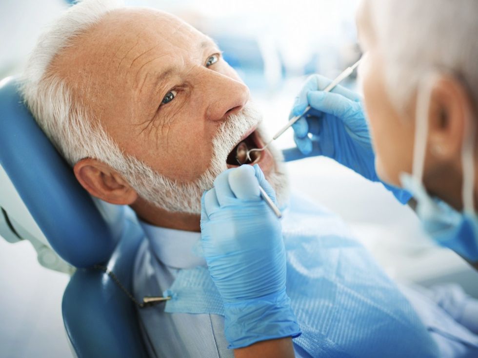 Man getting a dental check-up