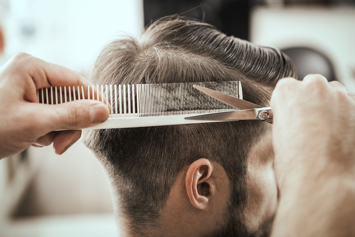 Man getting a haircut