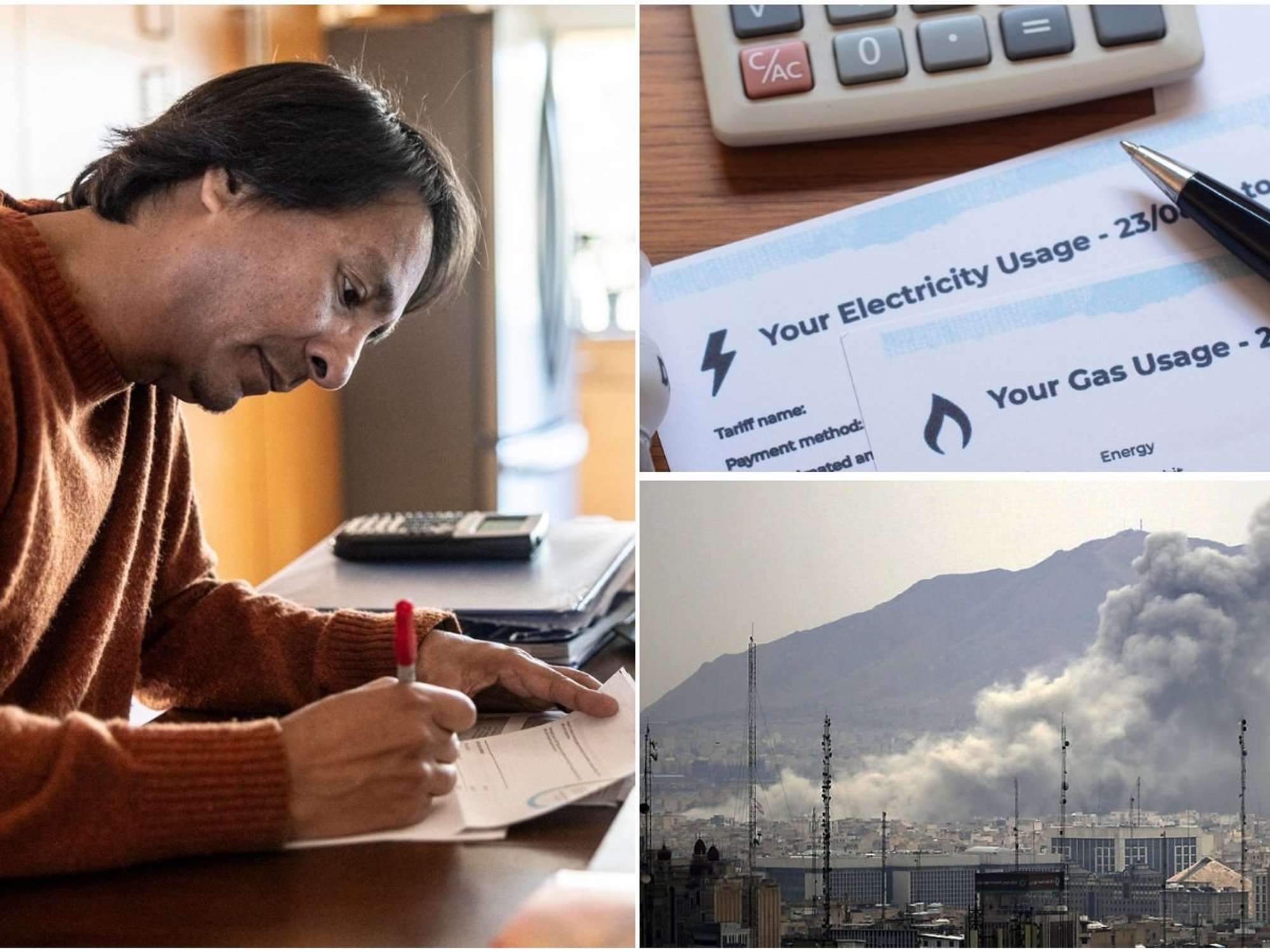 Man going over finances, energy bill and US-Iran war