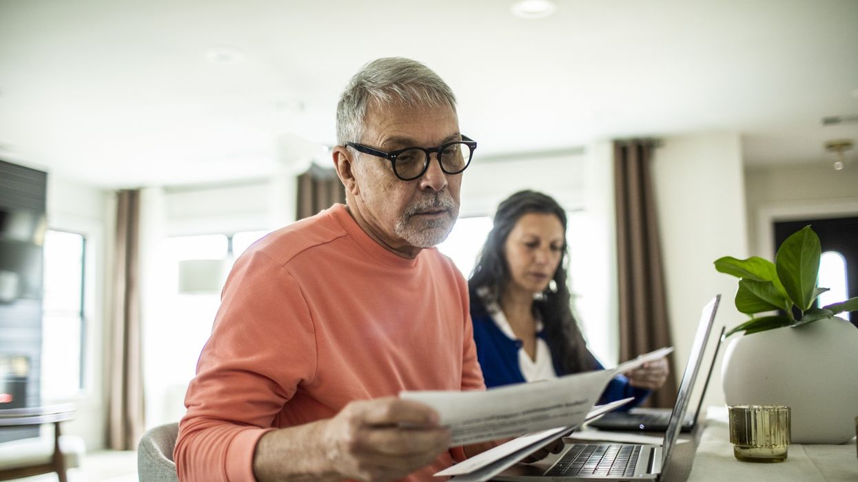 Man going over finances
