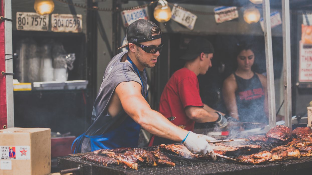 Man grilling