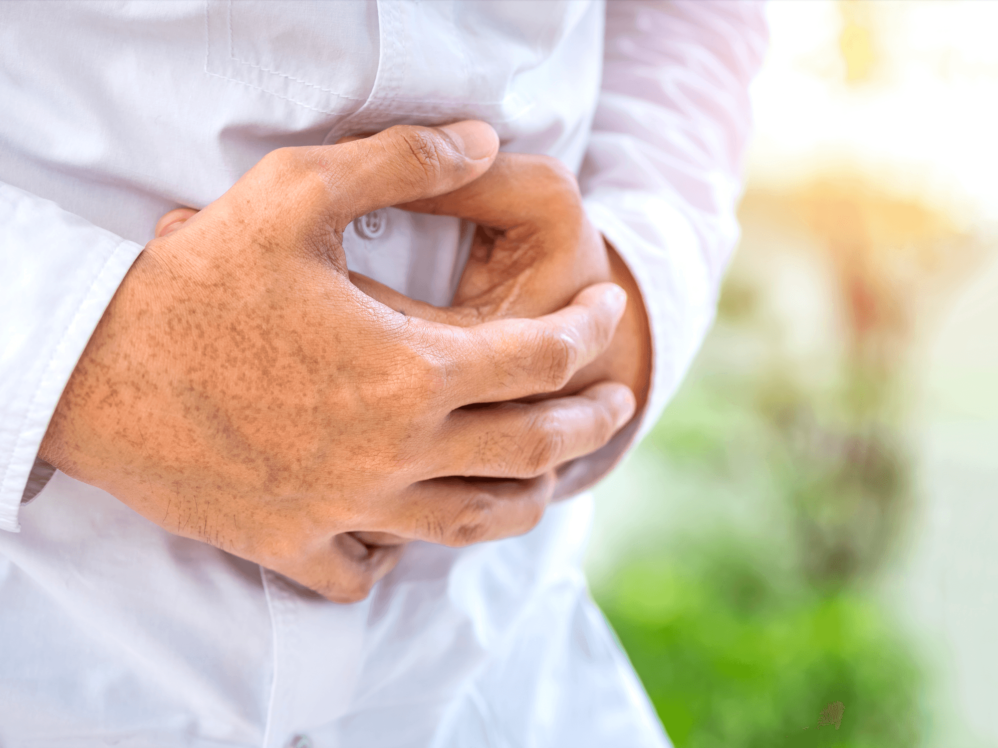 Man holding his stomach