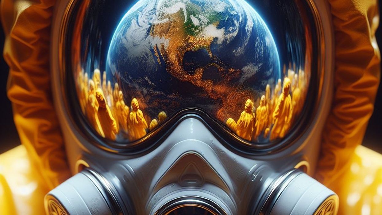 Man in a hazmat suit