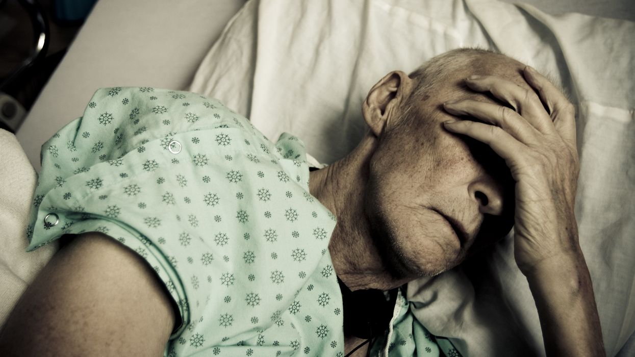 Man in a hospital bed