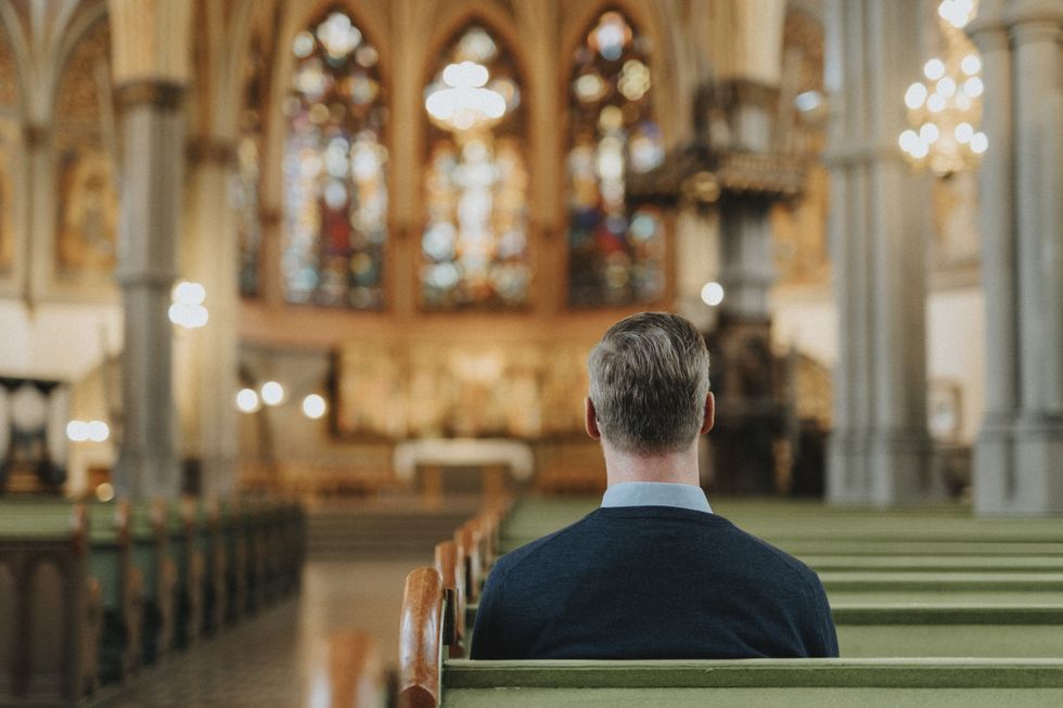 Man in church