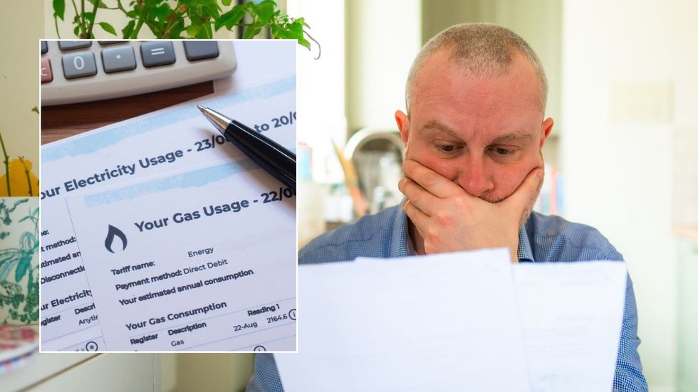 Man in shock and energy bill