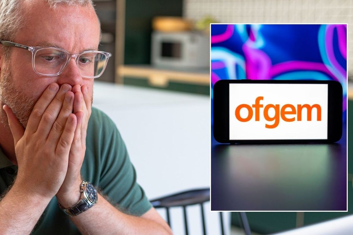 Man in shock and Ofgem logo