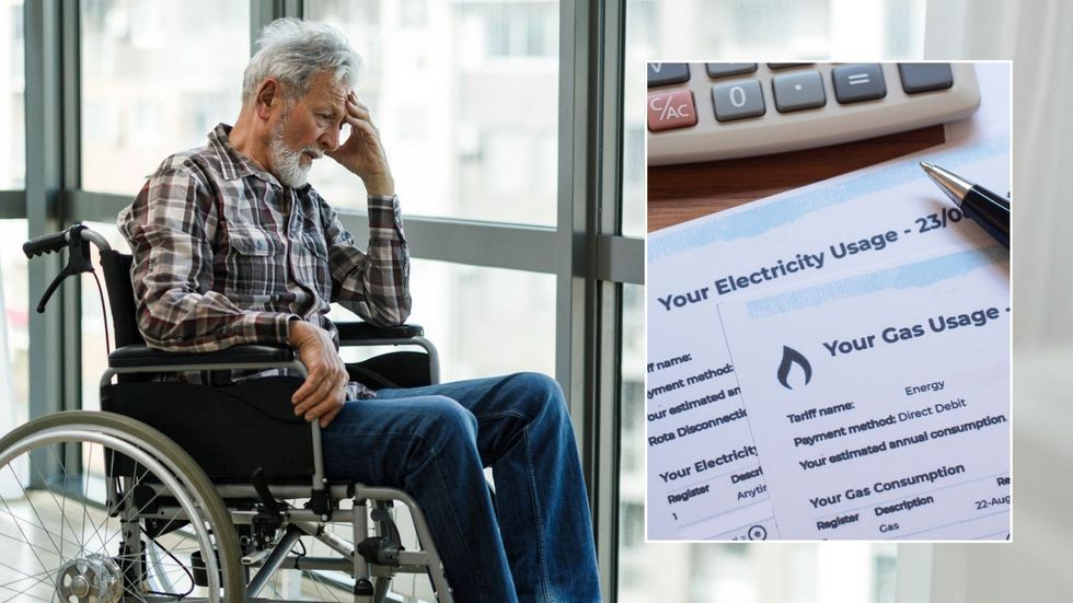 Man in wheelchair and energy bils