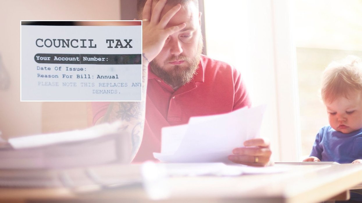 Man looking at bill and council tax letter