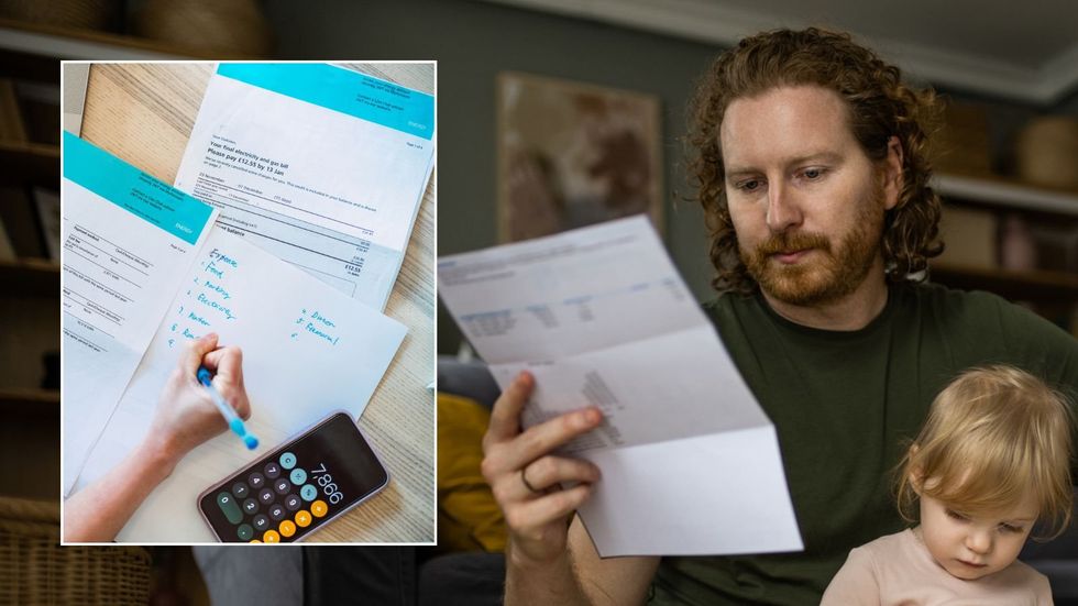 Man looking at bill and energy bills