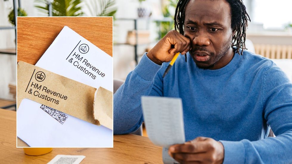 Man looking at bill and HMRC letter