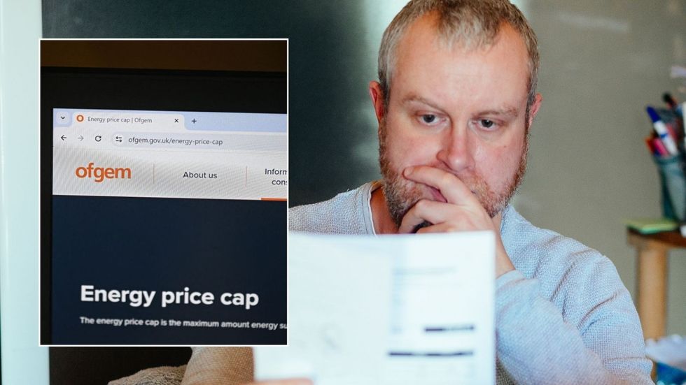 Man looking at bill and Ofgem website 