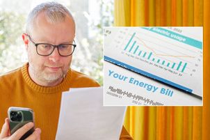 Man looking at energy bills