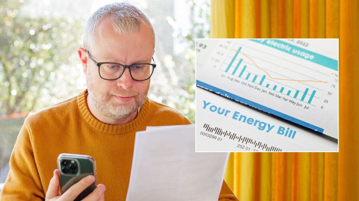 Man looking at energy bills