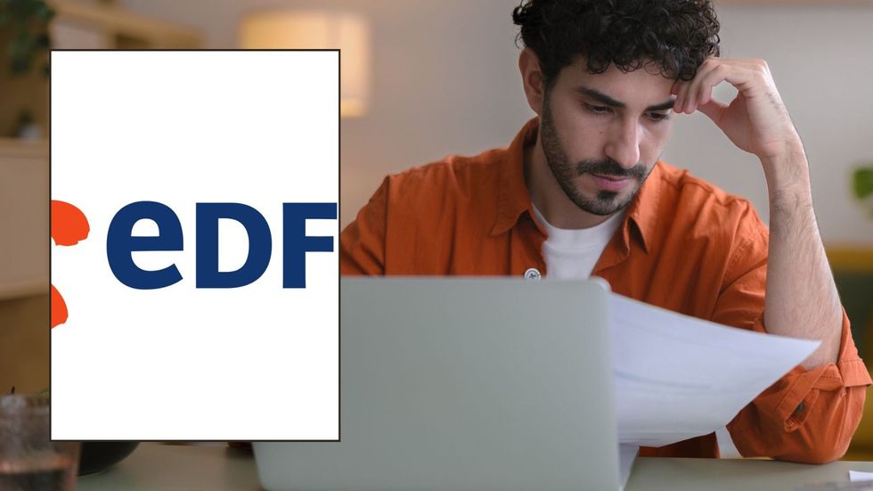 Man looking at form and EDF logo