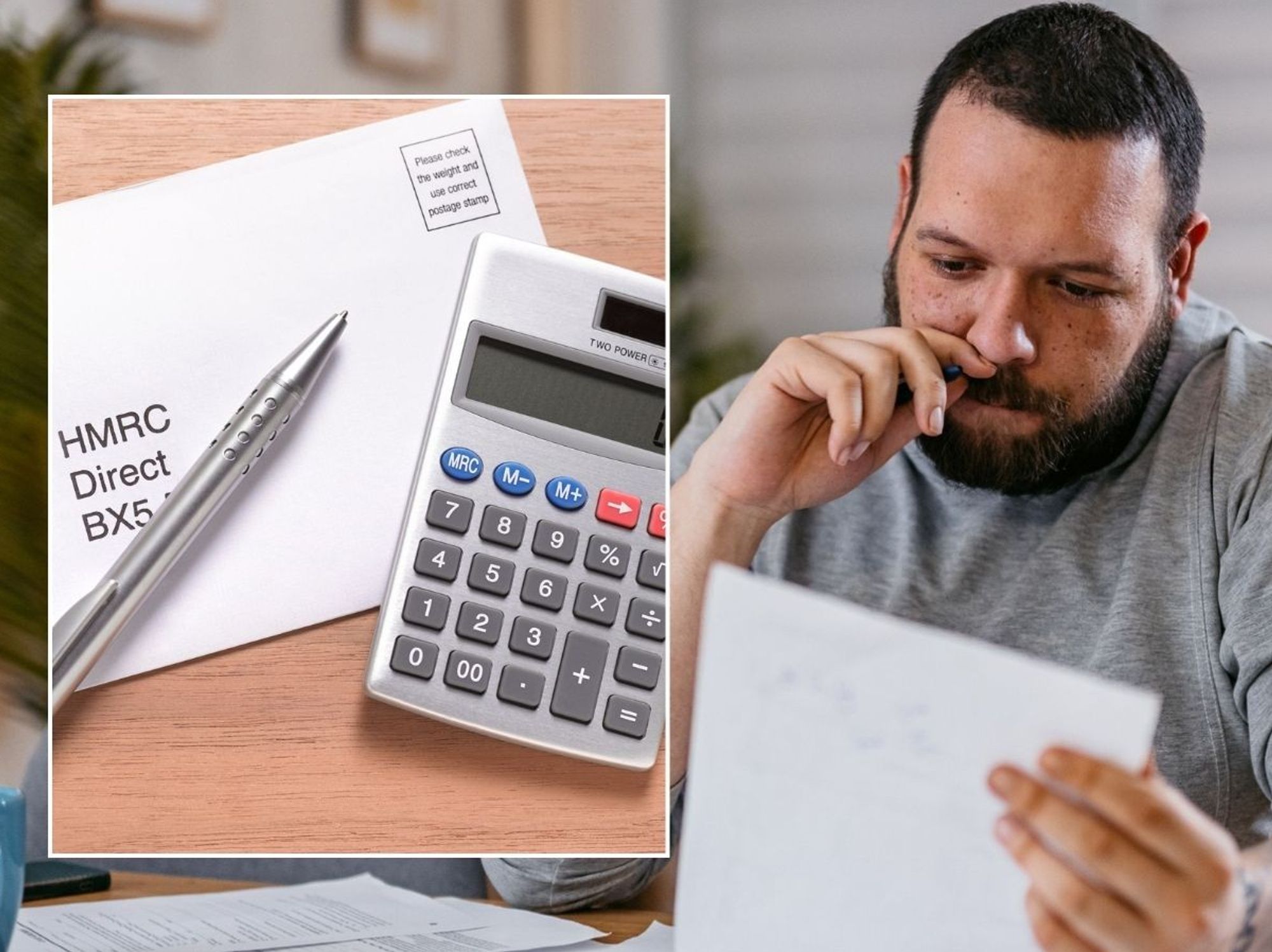 Man looking at HMRC letter