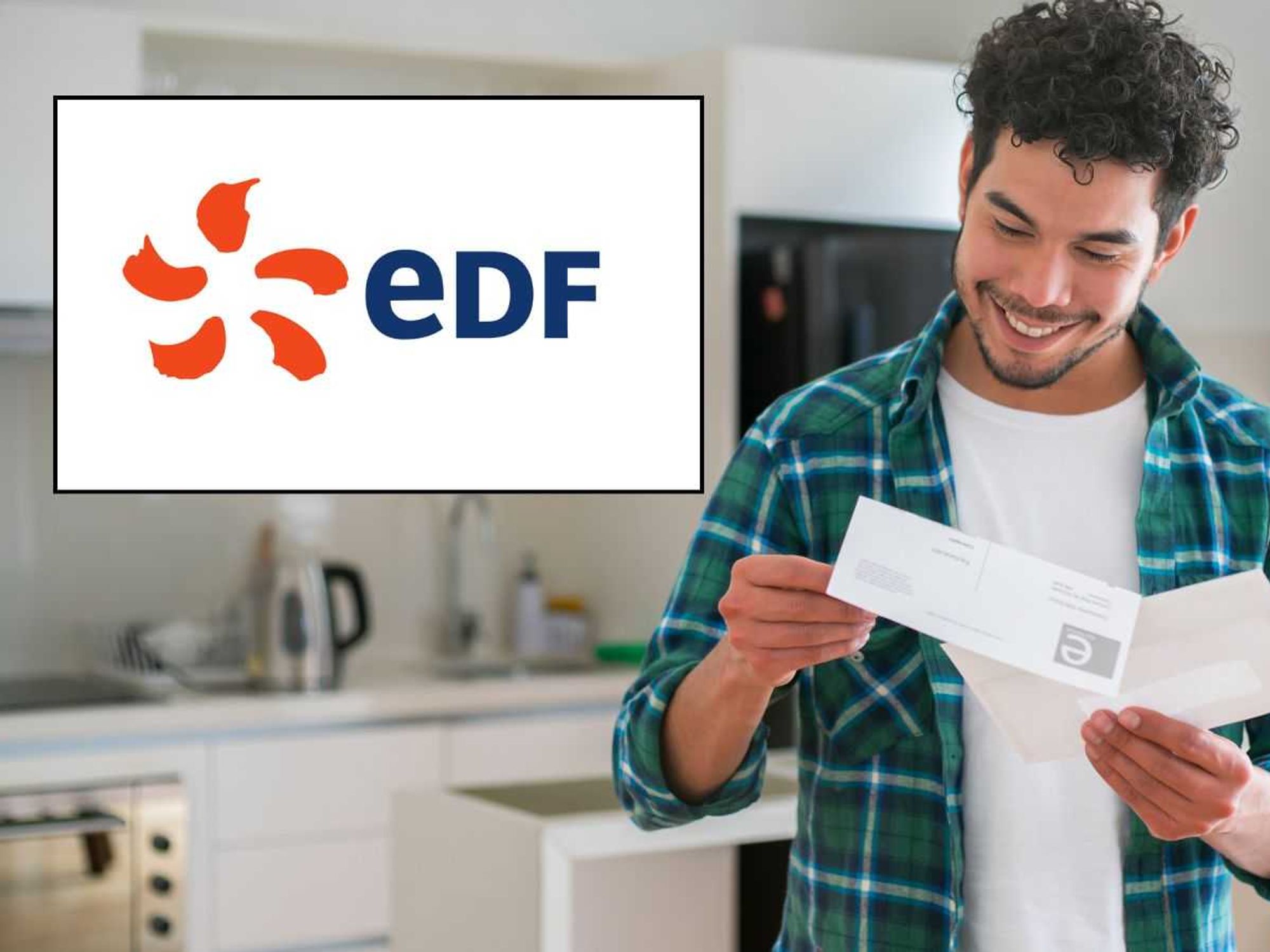 Man looking at letter and EDF