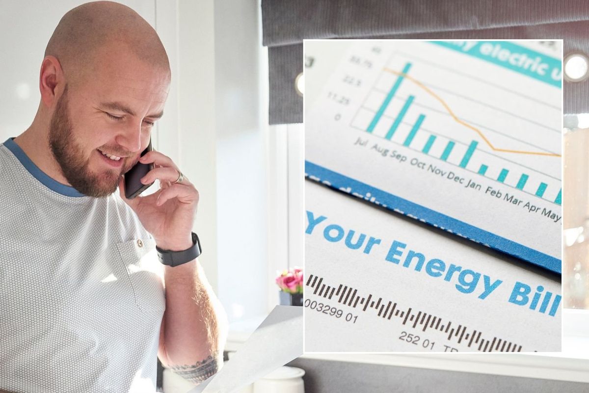 Man looking at letter and energy bill