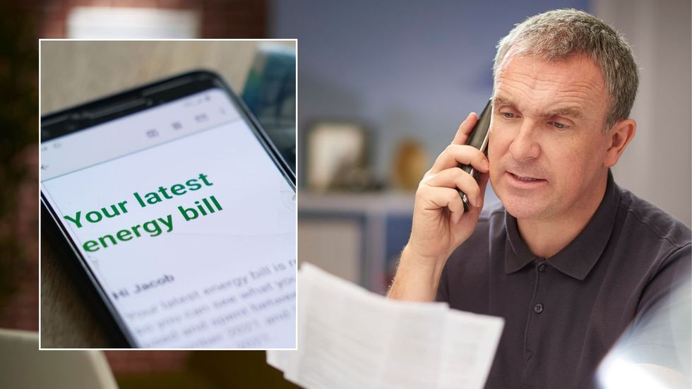 Man looking at letter and energy bill
