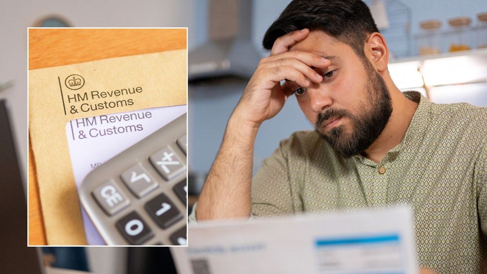 Man looking at letter and HMRC letter