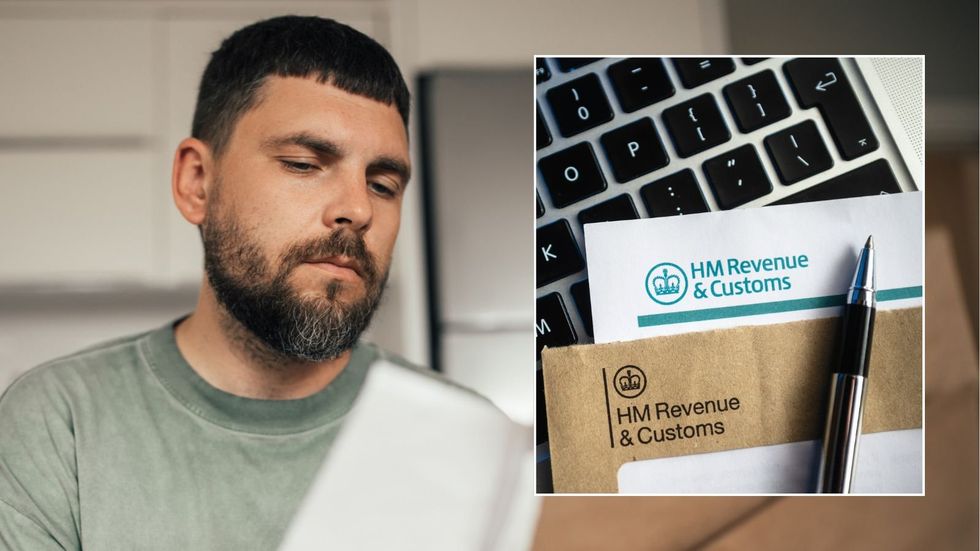 Man looking at letter and HMRC letter