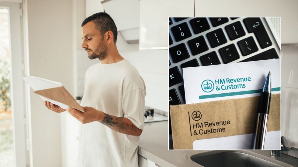 Man looking at letter and HMRC letter