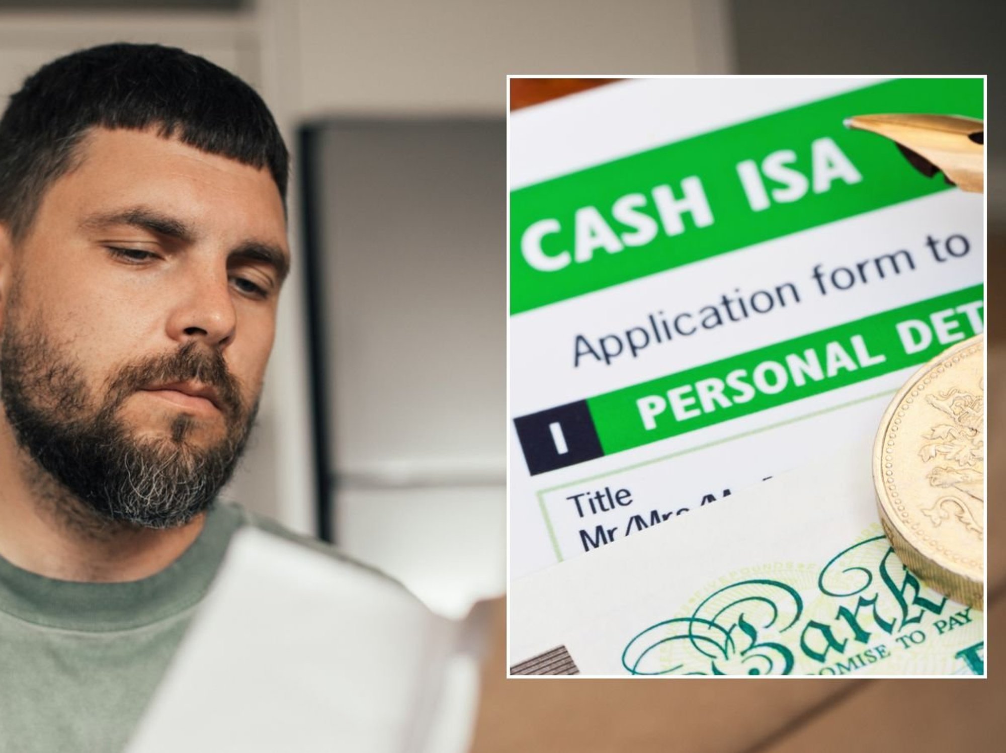 Man looking at letter and ISA form