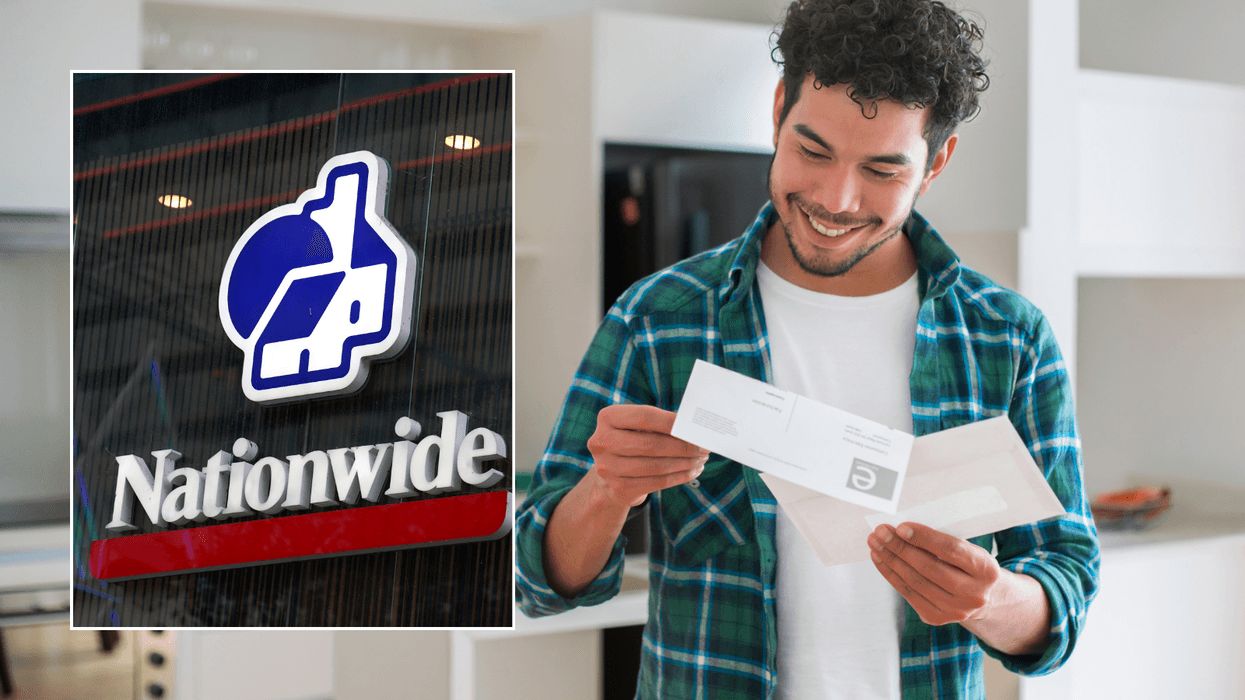Man looking at letter and Nationwide Building Society