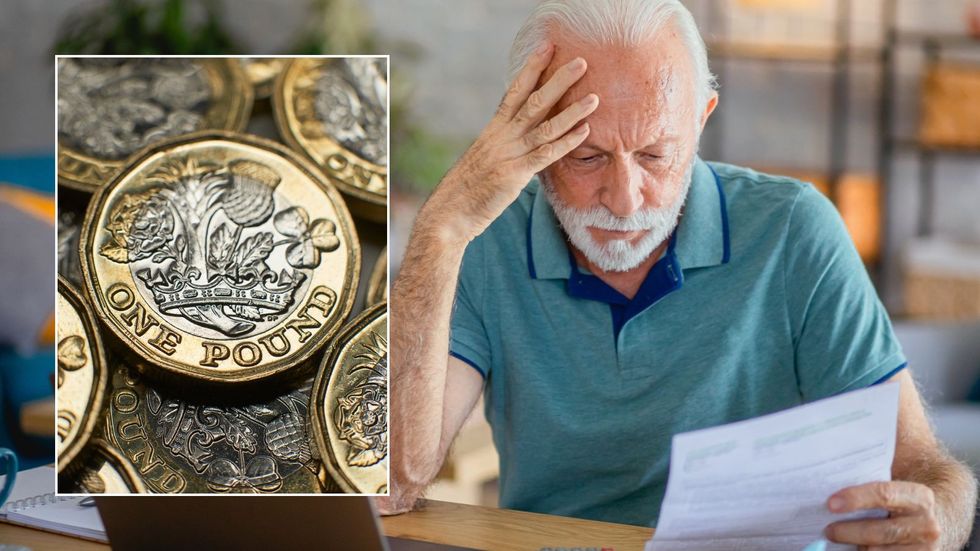 Man looking at letter and pounds
