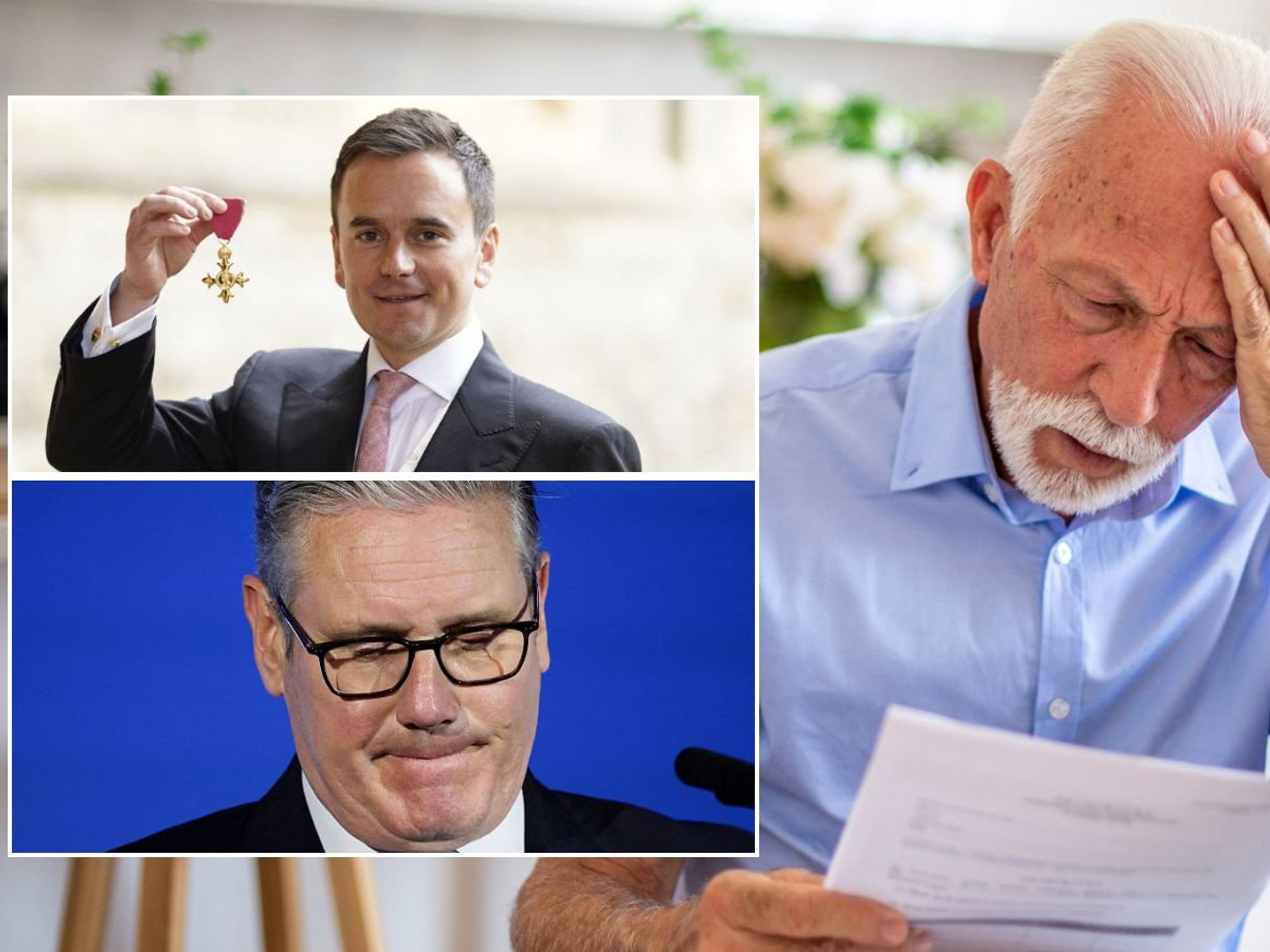 Man looking at letter, Lord Walker and Keir Starmer