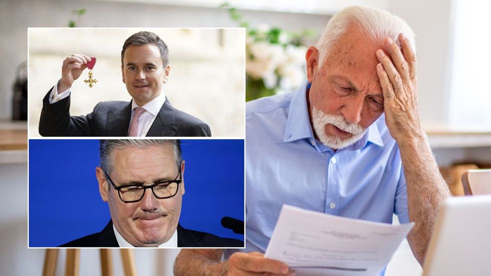 Man looking at letter, Lord Walker and Keir Starmer