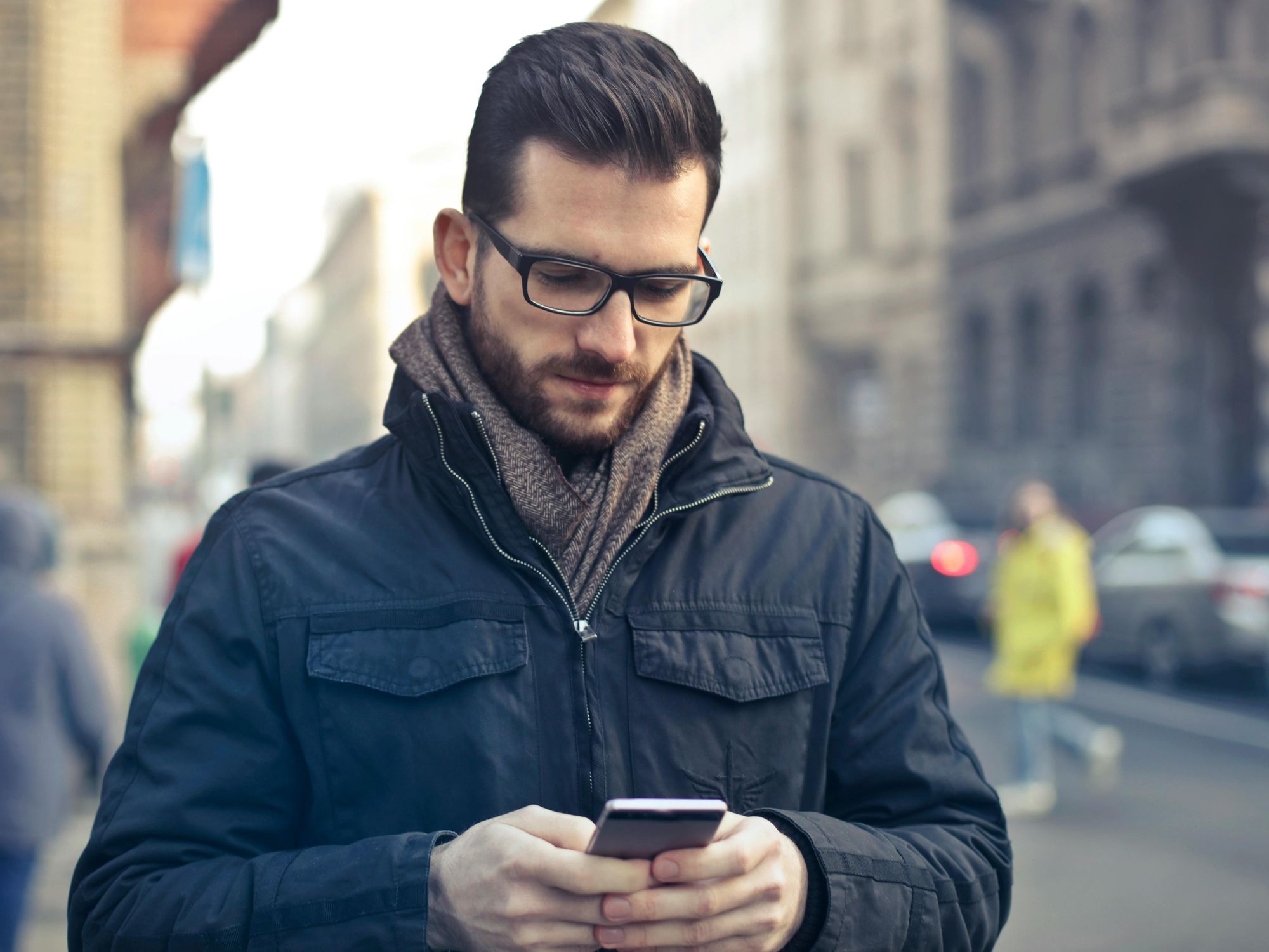 Man looking at phone