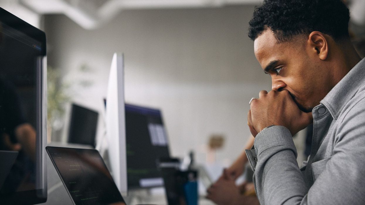 Man looking at screen