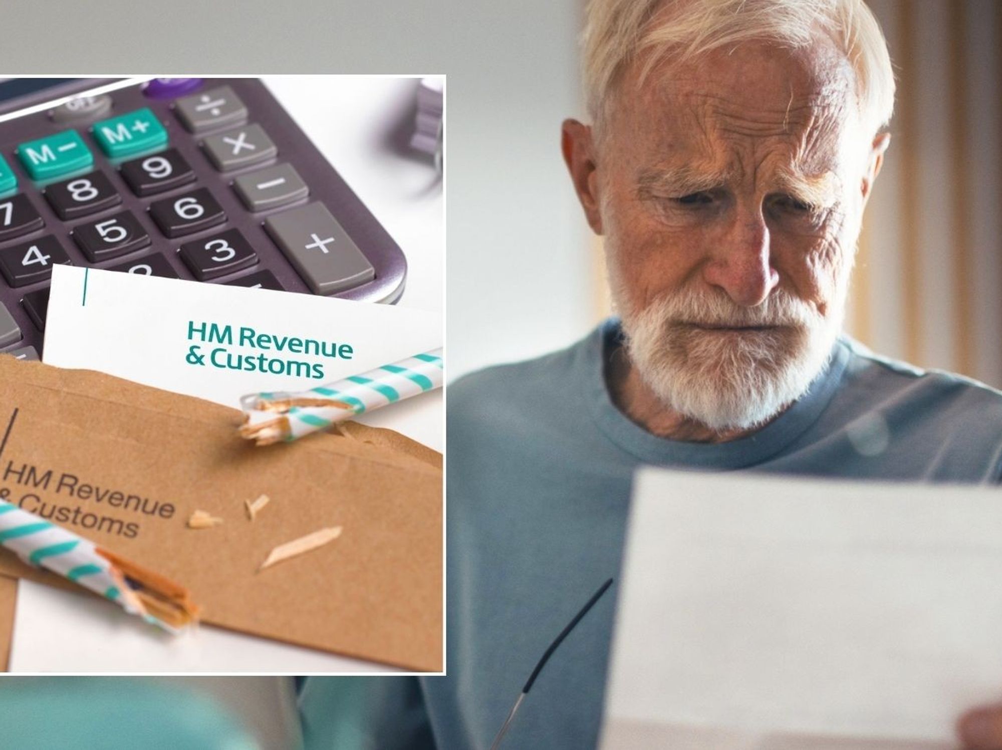 Man looking at tax bill and HMRC letter