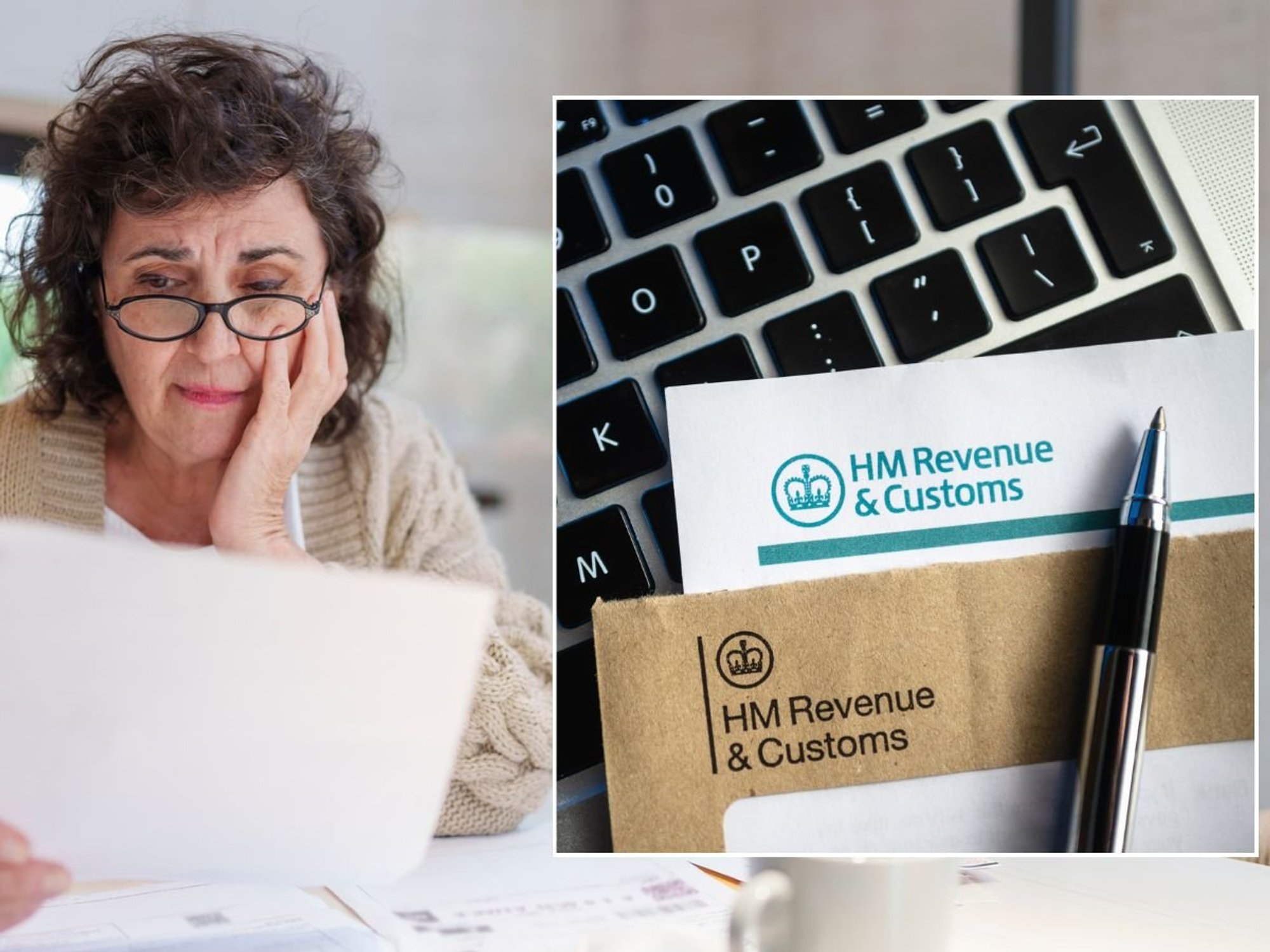 Man looking at tax bill and HMRC letter