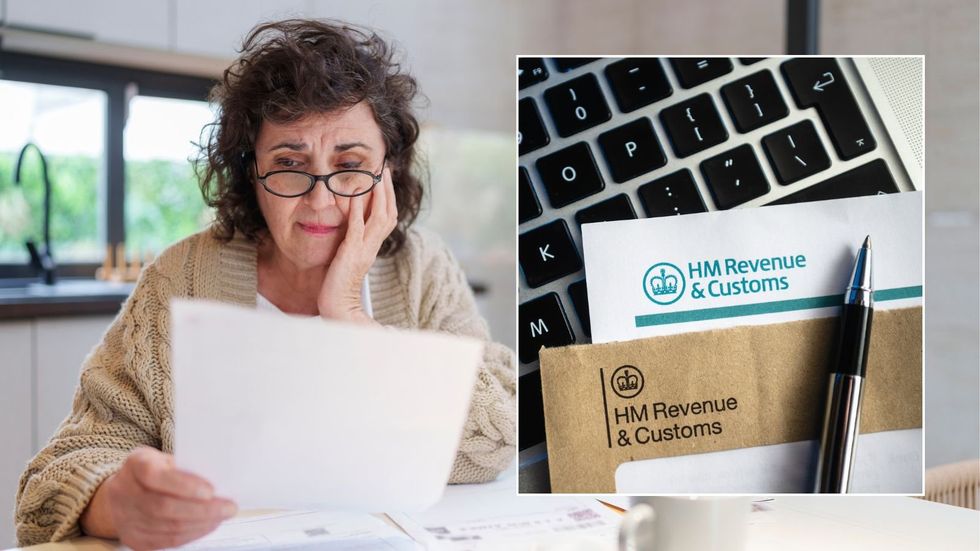 Man looking at tax bill and HMRC letter