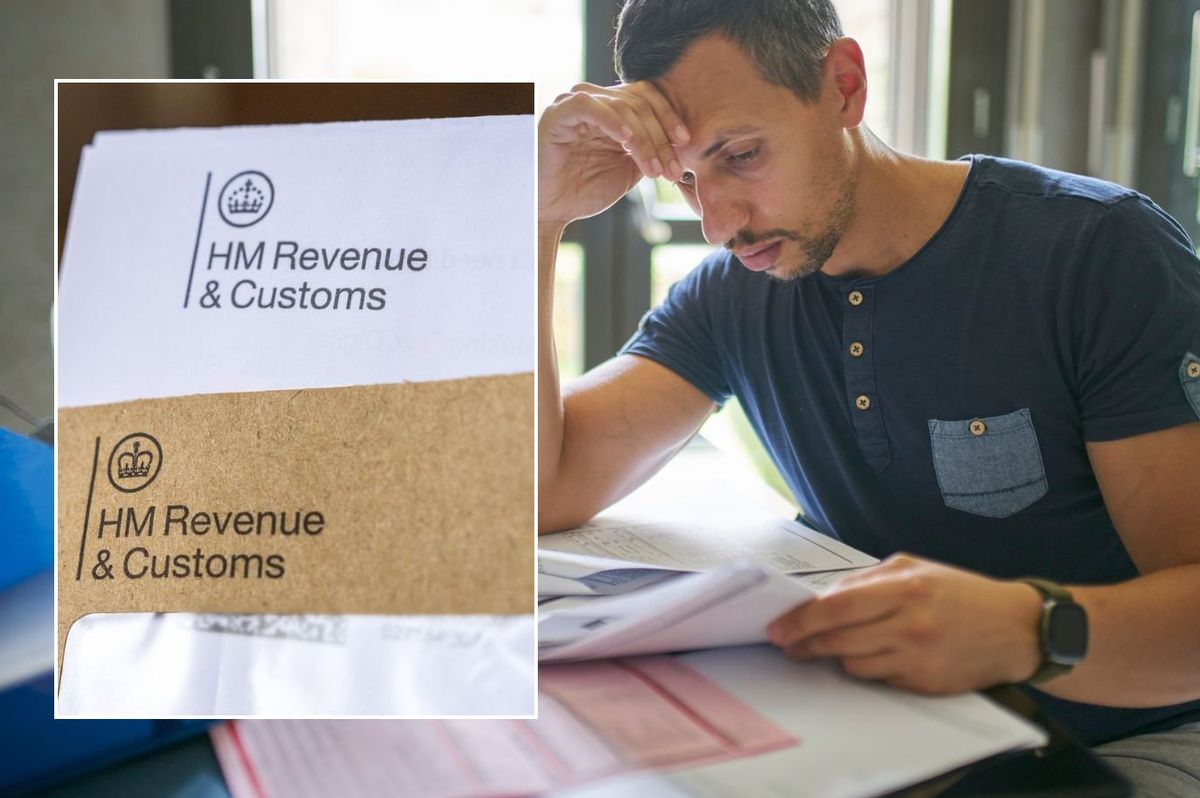 Man looking at tax form and HMRC letter