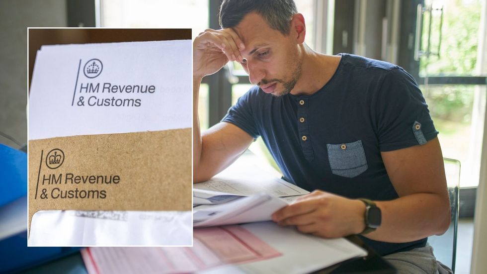 Man looking at tax form and HMRC letter