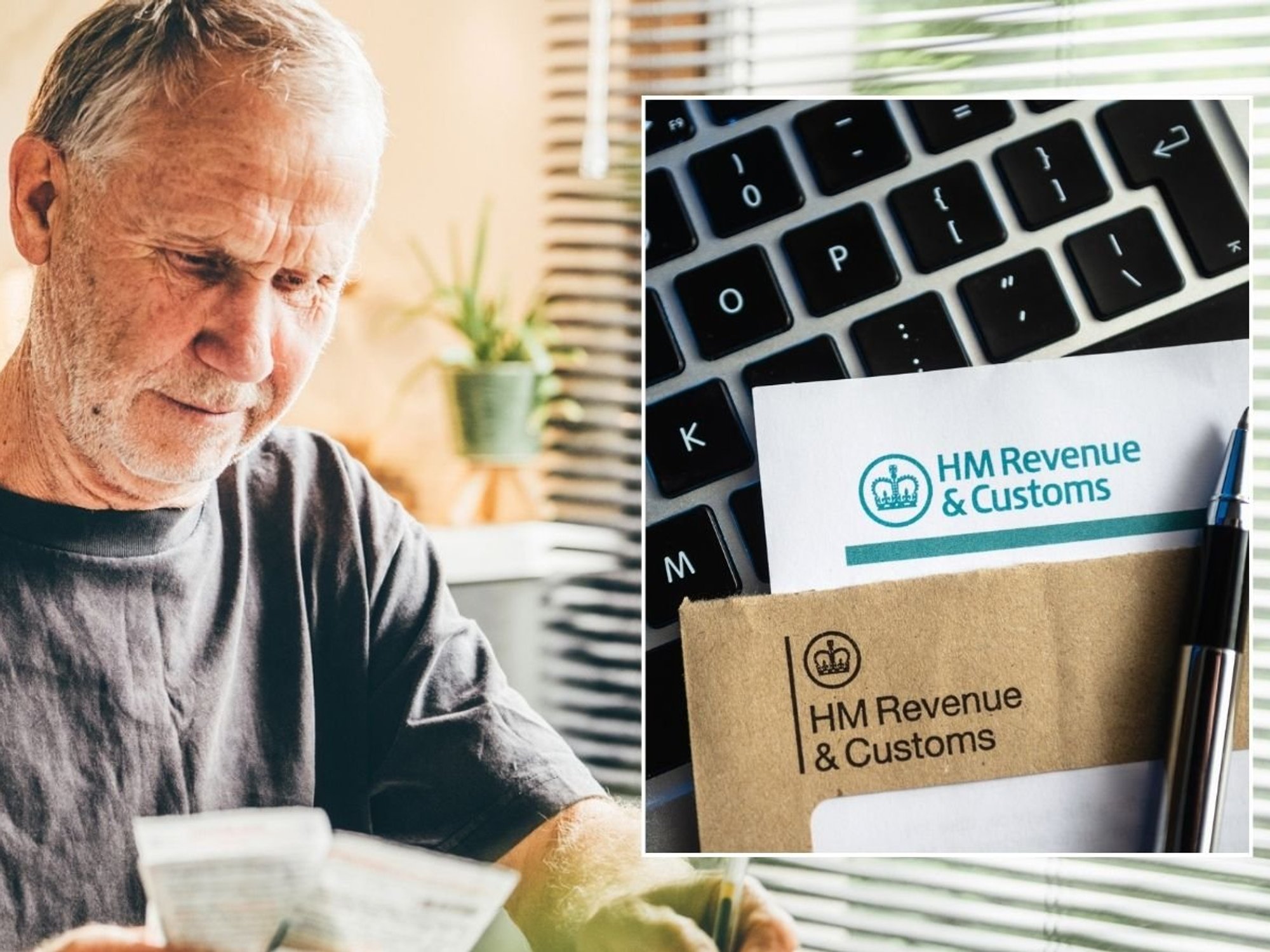 Man looking at taxes and HMRC letter