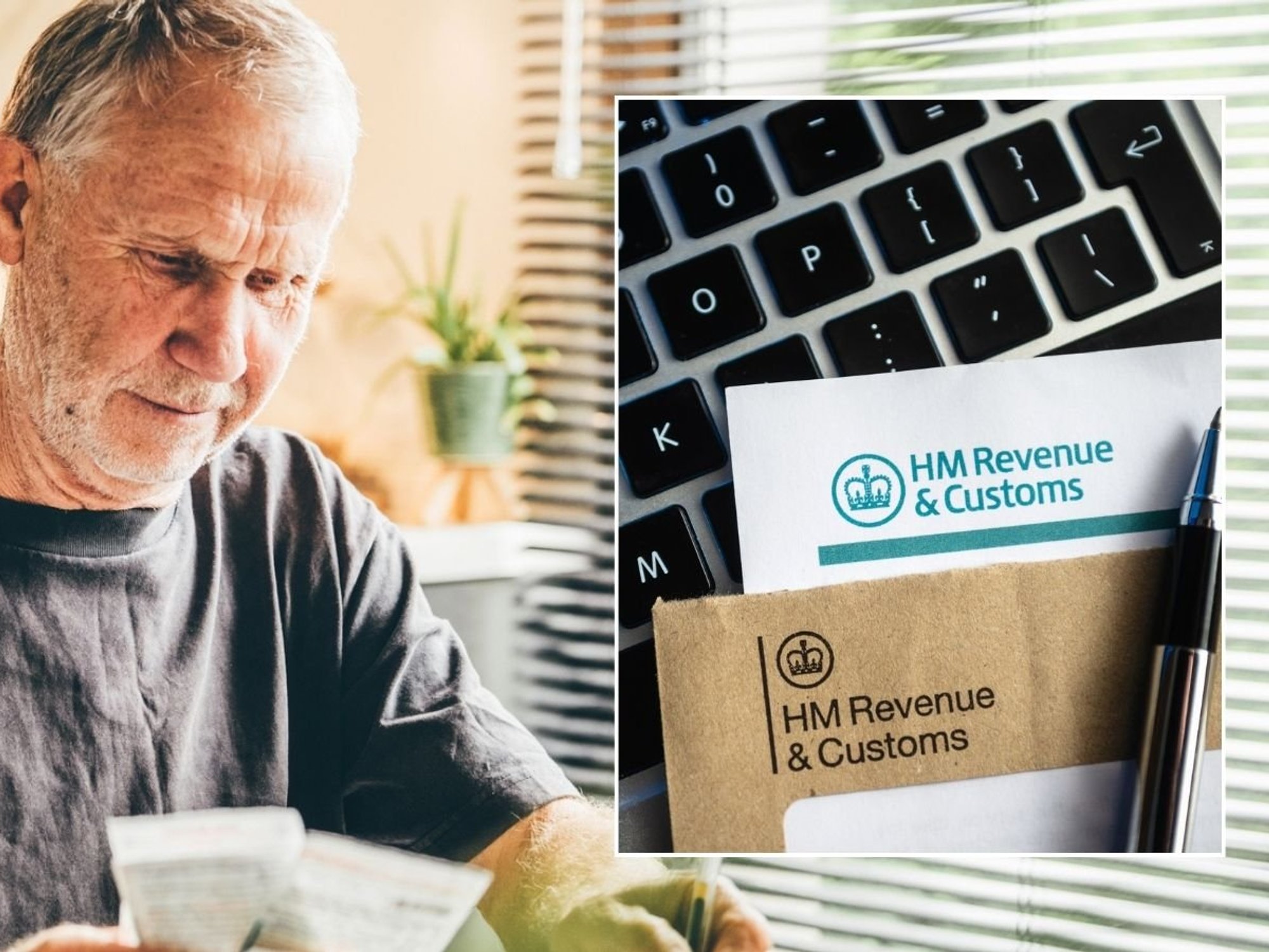 Man looking at taxes and HMRC letter