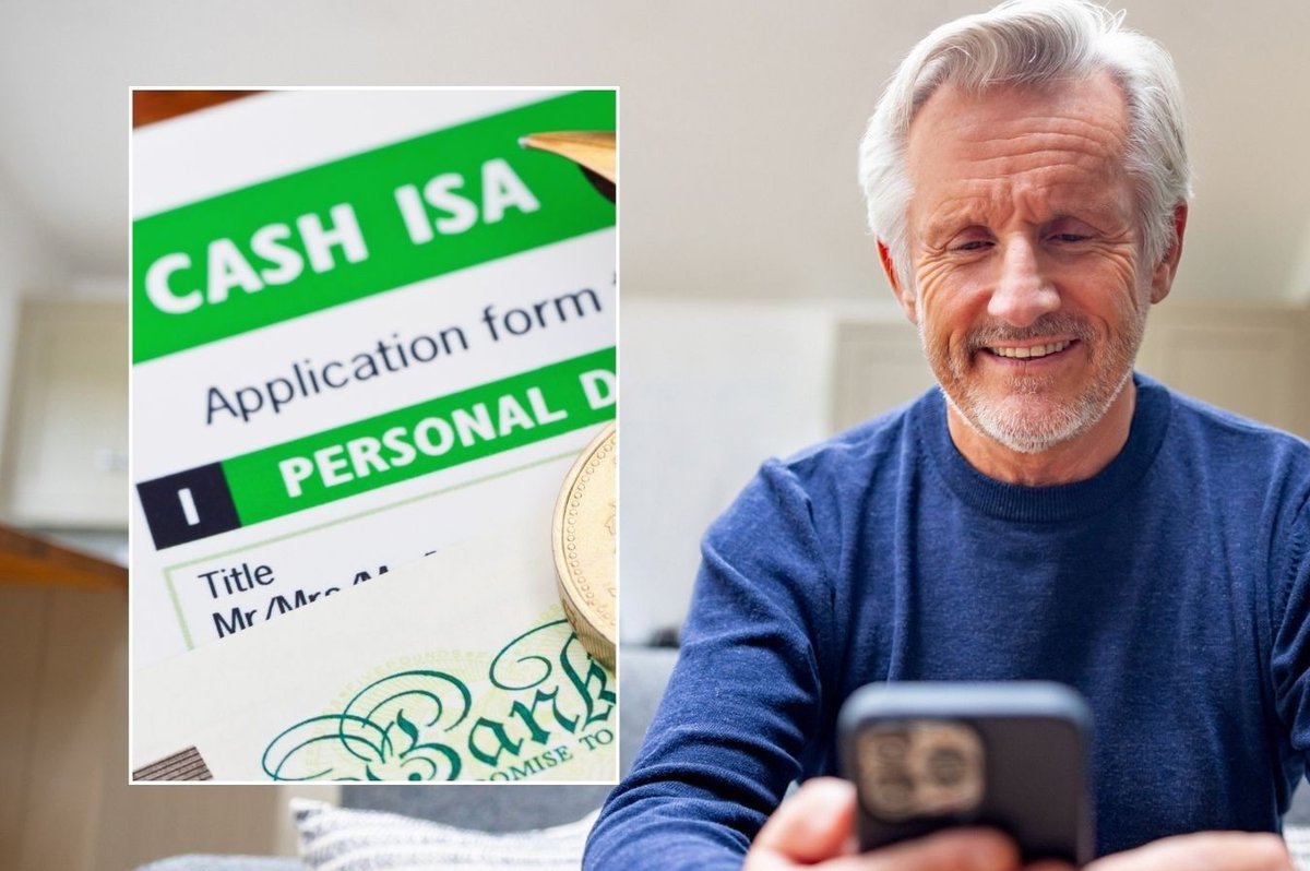 Man looking happy and cash ISA