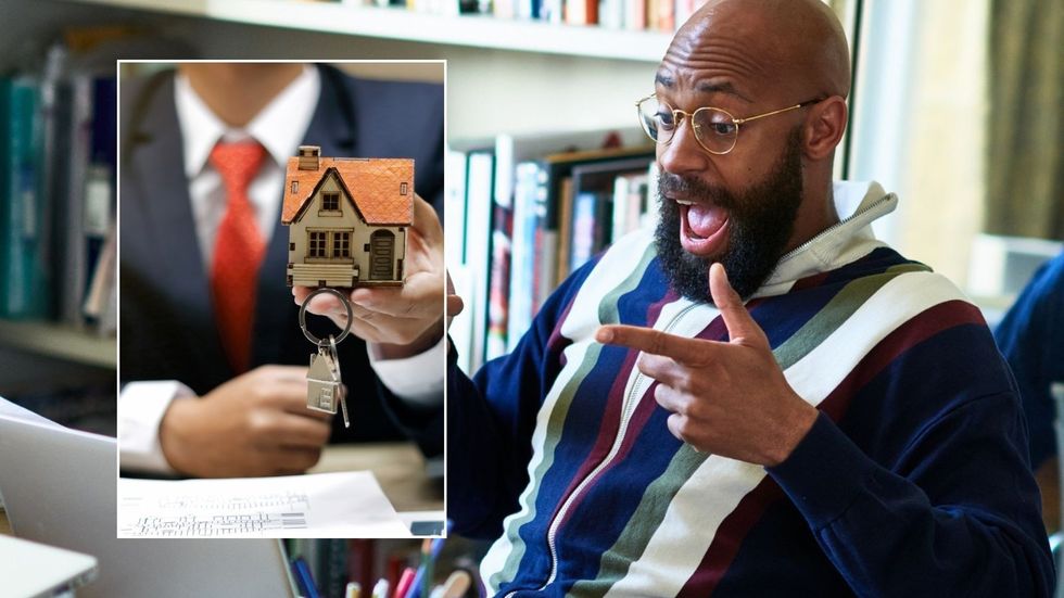 Man looking happy and house keys