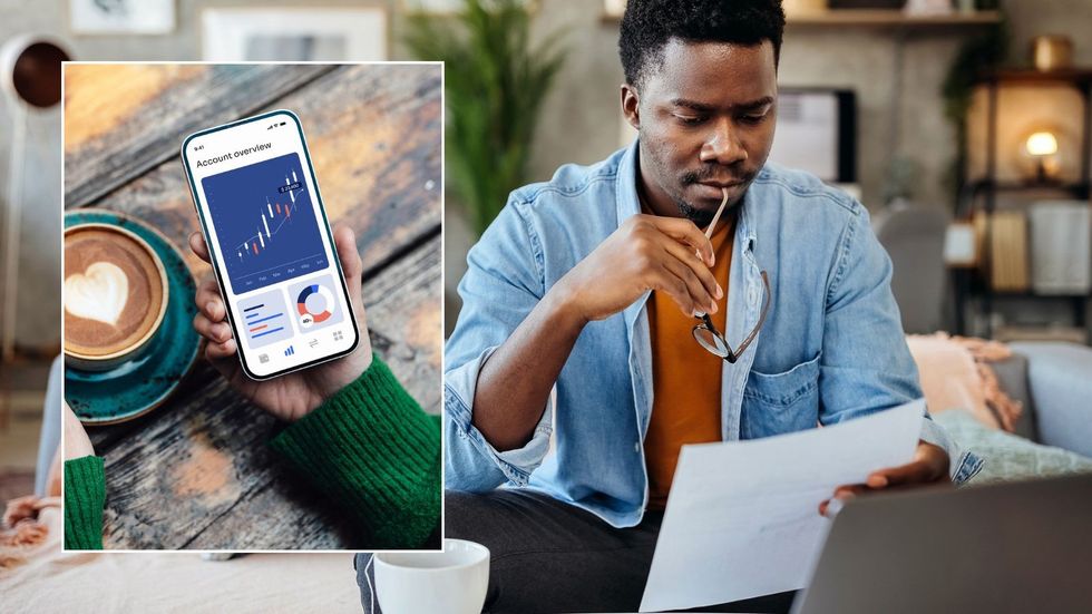 Man looking over finances