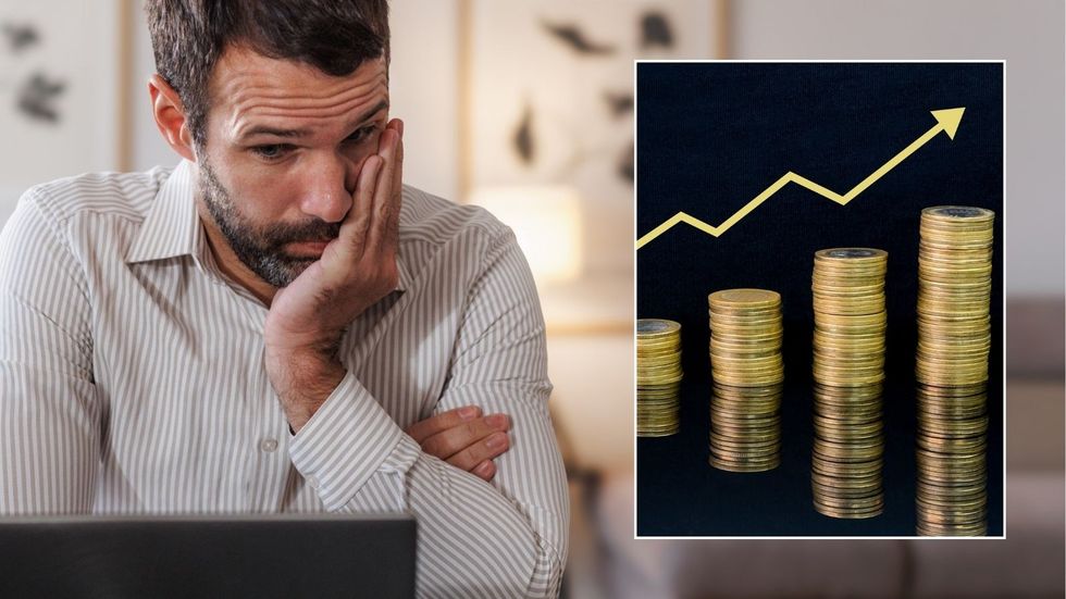 Man looking sad and pounds