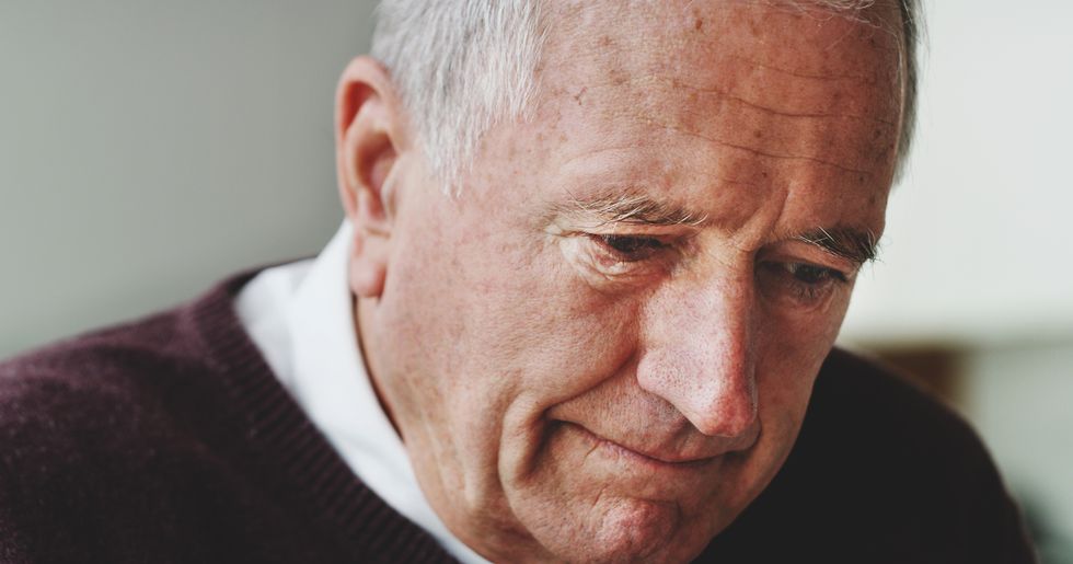 Man looking sad into space