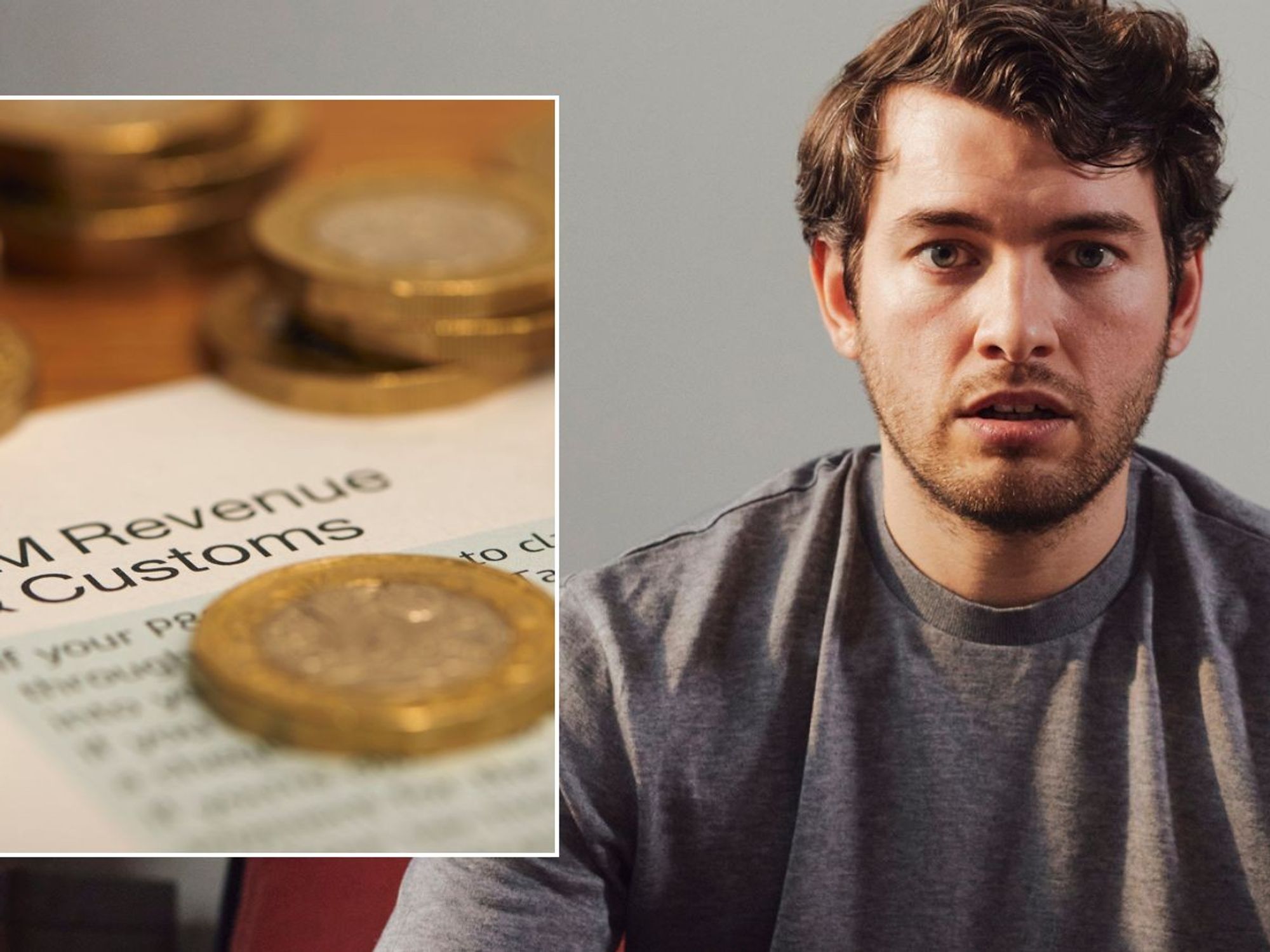 Man looking shocked and HMRC bill